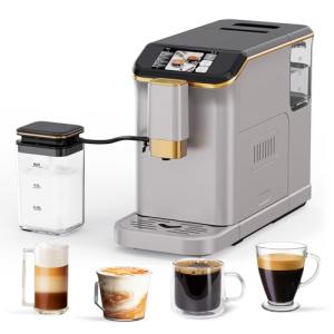 PioneerWorks Automatic Espresso Machine with Grinder & Frother