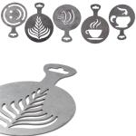5-Pack Stainless Steel Coffee Stencils for Latte Art