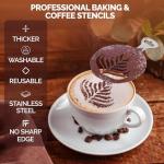 5-Pack Stainless Steel Coffee Stencils for Latte Art