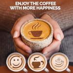 5-Pack Stainless Steel Coffee Stencils for Latte Art