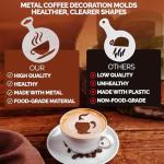 5-Pack Stainless Steel Coffee Stencils for Latte Art