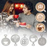 5-Pack Stainless Steel Coffee Stencils for Latte Art