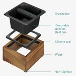 Navaris Stainless Steel Espresso Knock Box with Bar