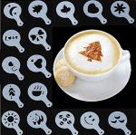 16-Piece Coffee Latte Art Stencil Set