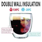 Double Walled Glass Coffee Mugs Set of 2