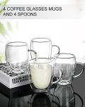 Double Walled Glass Coffee Cups - 4 Pack