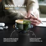 Stealth Gray Double Wall Latte Cups – Set of 2