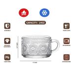 Gezzeny Vintage Glass Coffee Mugs Set of 2