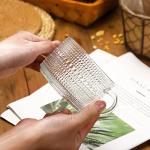 Vintage Glass Coffee Mugs with Spoon - Set of 2