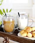 Double Walled Glass Coffee Cups - 4 Pack