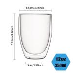 Double Walled Glass Coffee Mugs Set of 2