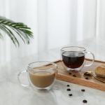 Double Wall Glass Cappuccino Mugs, Set of 2