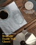 Kitchables Double Walled Glass Coffee Mugs - Set of 4