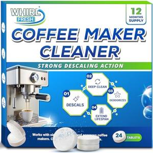 Whirl Fresh Coffee Machine Descaler Tablets - 24 Count
