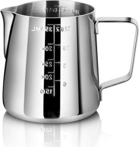 Commercial Grade Stainless Steel Frothing Pitcher, 12-Ounce