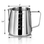 Commercial Grade Stainless Steel Frothing Pitcher, 12-Ounce