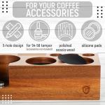 Acacia Wood Espresso Tamping Station and Holder