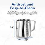 Commercial Grade Stainless Steel Frothing Pitcher, 12-Ounce