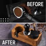 Acacia Wood Espresso Tamping Station and Holder