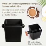 IAOSEN Square Espresso Knock Box with Removable Bar