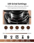 SHARDOR 64mm Burr Coffee Grinder with 100 Settings