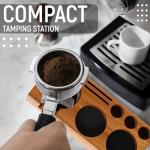 Acacia Wood Espresso Tamping Station and Holder