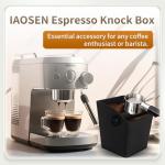 IAOSEN Square Espresso Knock Box with Removable Bar