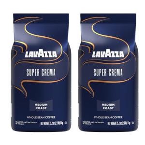 Lavazza Super Crema Medium Espresso Beans, 2 Pack