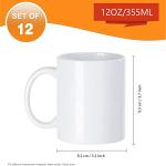 Nubaka 12oz Blank Porcelain Mugs Set of 12