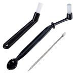 BagTu Coffee Machine Cleaning Brush with Spoon Tool Set for Espresso Machine Group Head,Pack of 3,Black