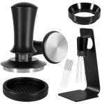 Espresso Accessories Kit 51mm, Coffee Tamper with Spring Loaded Calibration, 316 Stainless WDT Tool with Magnetic Stand and Dosing Funnel Set Fits Espresso Machine Press and 51mm Portafilters