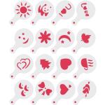 16Pcs Christmas Stencils for Crafts Reusable Coffee Stencils for Latte Art Coffee Decorating Kit Barista Tools Latte Template - Reusable Christmas Cookie Decorating Kit - Cookie Stencil for Cakes