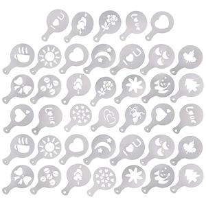 CKANDAY 40 Pcs Coffee Decorating Stencils, 3 Pack Foam Latte Art Barista Template for Decorating Oatmeal Cupcake Cake Cappuccino Hot Chocolate for Adult Kids Children Christmas Thanksgiving Day