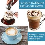16Pcs Plastic Coffee Template Stencils for Cappuccino Chocolate Latte Strew Pad Art DIY Mold Tools