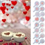 16Pcs Christmas Stencils for Crafts Reusable Coffee Stencils for Latte Art Coffee Decorating Kit Barista Tools Latte Template - Reusable Christmas Cookie Decorating Kit - Cookie Stencil for Cakes