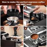 Espresso Accessories Kit 51mm, Coffee Tamper with Spring Loaded Calibration, 316 Stainless WDT Tool with Magnetic Stand and Dosing Funnel Set Fits Espresso Machine Press and 51mm Portafilters