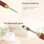 Latte Art Pen 1Pcs,Stainless Steel and Brass with Rosewood Handle of Tools - Barista Tools for Art on Latte,Cappuccino,Espresso - Perfect Coffee Accessories for Coffee Bar