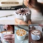 Milk Frother Handheld Art Set - with Milk Frother Pitcher, Powder Cocoa Shaker, Latte Art Pen, Coffee Stencils, Coffee Spoons