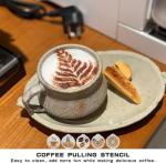 Stainless Steel Coffee Stencil Set, 5 Pieces, Latte Art Templates for Cappuccino, Cake and Cupcake Decorating