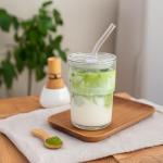 MINGHYZYA 13oz Glass Tumbler with Straw and Lid Sealed, Carry On Reusable Iced Coffee Cups,Thick Wall Glass Coffee Drinking Glassware Cups