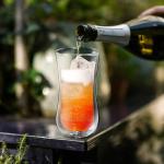 Joeyan Glass Double Walled Beer Drinking Glasses Tumbler, Double Layer Tall Borosilicate Insulated Water Cocktail Glass Cups, Double Lined Thermo Tea Coffee Hot Beverage Glassware 12 oz, Set of 2