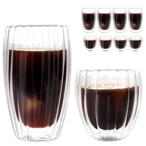 Set of 8 Double Walled Coffee Glasses