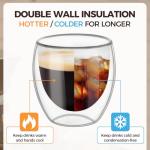 ComSaf Double Walled Espresso Cups 3 oz, Glass Espresso Shot Cup Set of 2, Small Coffee Mugs for Ristretto, Lungo, Machiato, Ideal Gift for Chrismas, Brithday