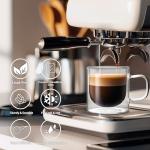 NIRA.Z 4 Pack Double Walled Glass Coffee Mugs with Handle 12 OZ Clear Borosilicate Glass Insulated Glass Coffee Cups for Hot Cold Beverages, Cappuccino, Latte, and Tea Bags, Espresso Accessories