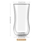 Joeyan Glass Double Walled Beer Drinking Glasses Tumbler, Double Layer Tall Borosilicate Insulated Water Cocktail Glass Cups, Double Lined Thermo Tea Coffee Hot Beverage Glassware 12 oz, Set of 2