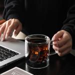 NIRA.Z 4 Pack Double Walled Glass Coffee Mugs with Handle 12 OZ Clear Borosilicate Glass Insulated Glass Coffee Cups for Hot Cold Beverages, Cappuccino, Latte, and Tea Bags, Espresso Accessories