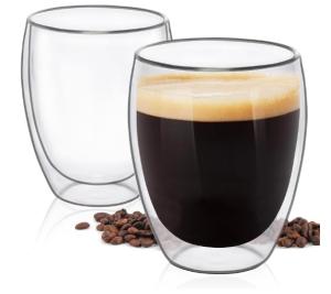 Double Wall Glass Coffee Mugs - Set of 2