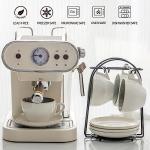 Stackable Green Ceramic Cappuccino Cup Set of 4