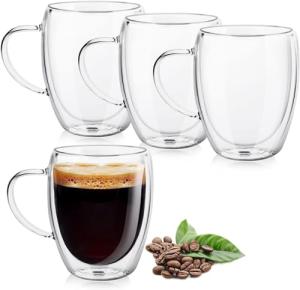 Double Wall Glass Espresso Cups – 4 Pack