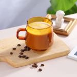 Joeyan Amber Glass Stackable Coffee Mugs Set